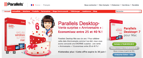 Pour l’anniversaire de Parallels Desktop, 25% à 45% de remise sur le produit