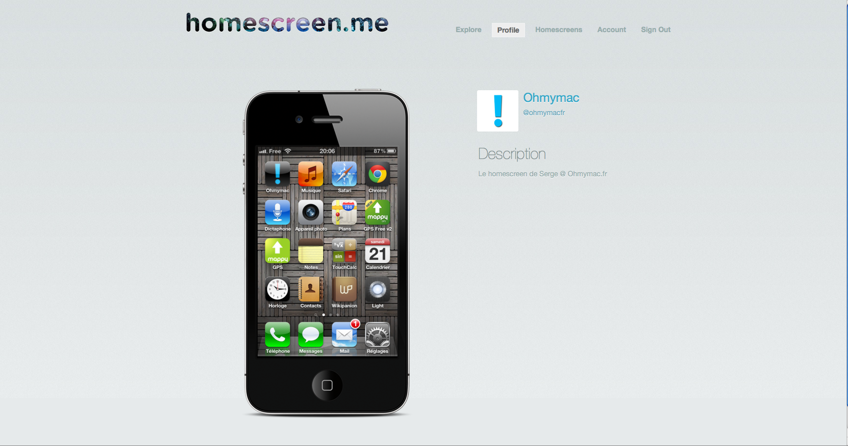 Postez votre homescreen iPhone, iPad, iPad Touch sur Homescreen.me