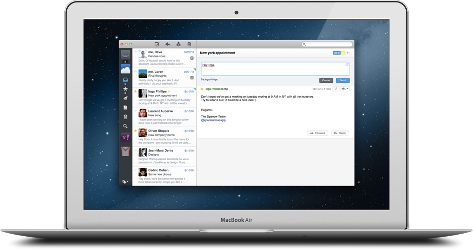 Sparrow pour Mac mis à jour: compatibilité Retina et Mountain Lion sont de la partie