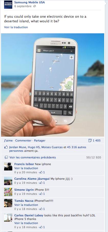 Samsung rate sa campagne de buzz sur Facebook