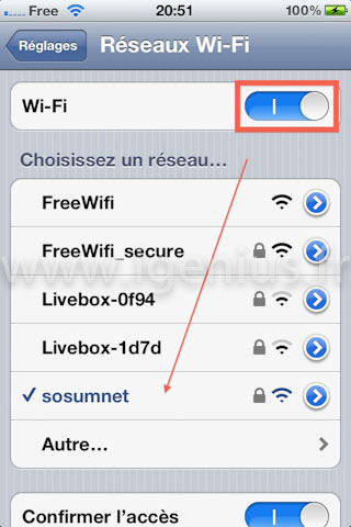 Comment se connecter en WiFi avec son iPhone ? (iGenius)