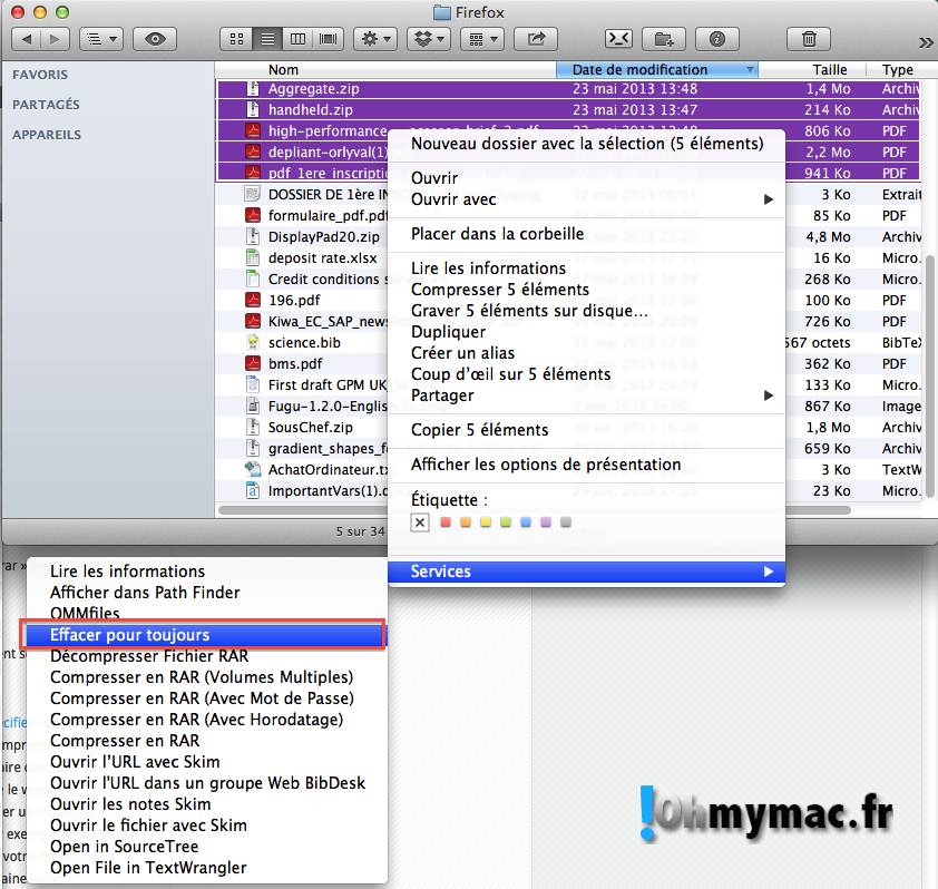 Ohmymac Comment supprimer fichiers et dossiers sans passer par la corbeille sur Mac 06