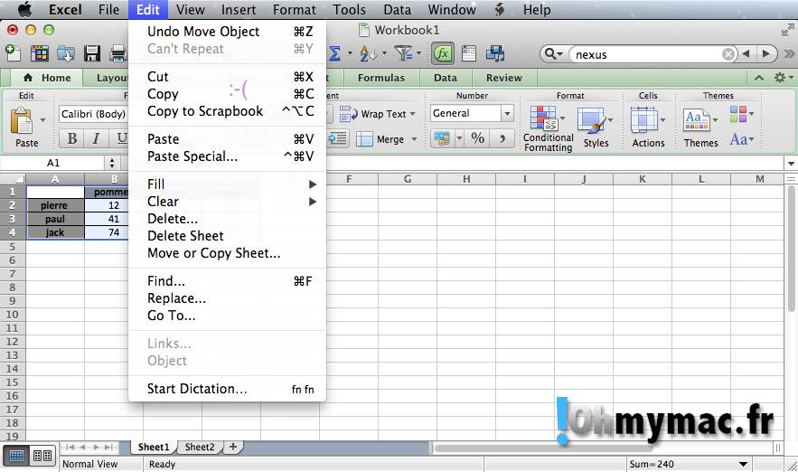 Excel Mac: copier ou exporter un tableau comme une image 02