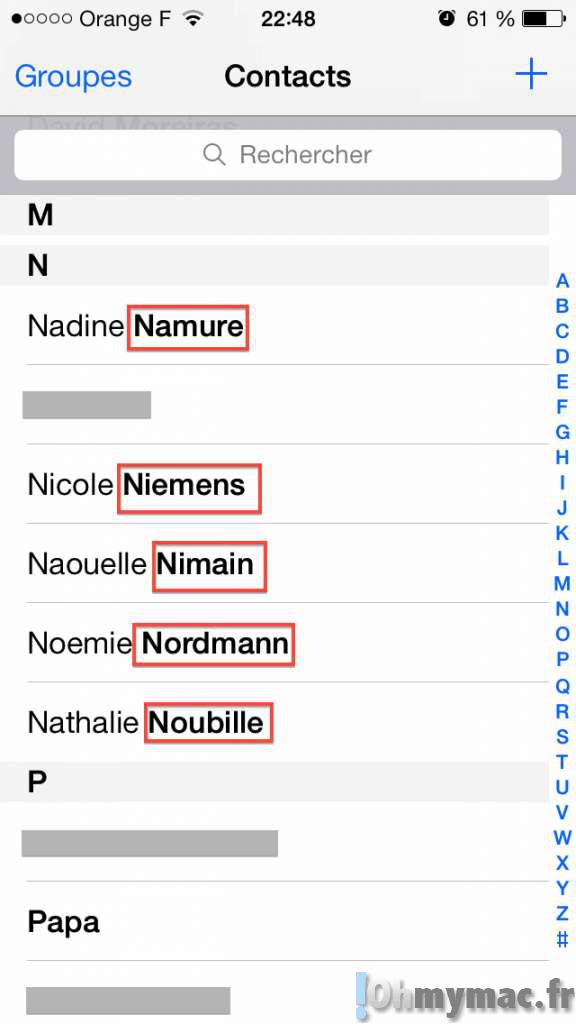 Comment classer vos contacts iPhone selon le nom ou le prénom et choisir leur affichage