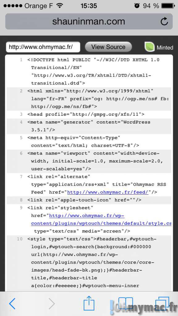 Safari iOS: comment afficher le code source des pages web sur son iPhone ou iPad