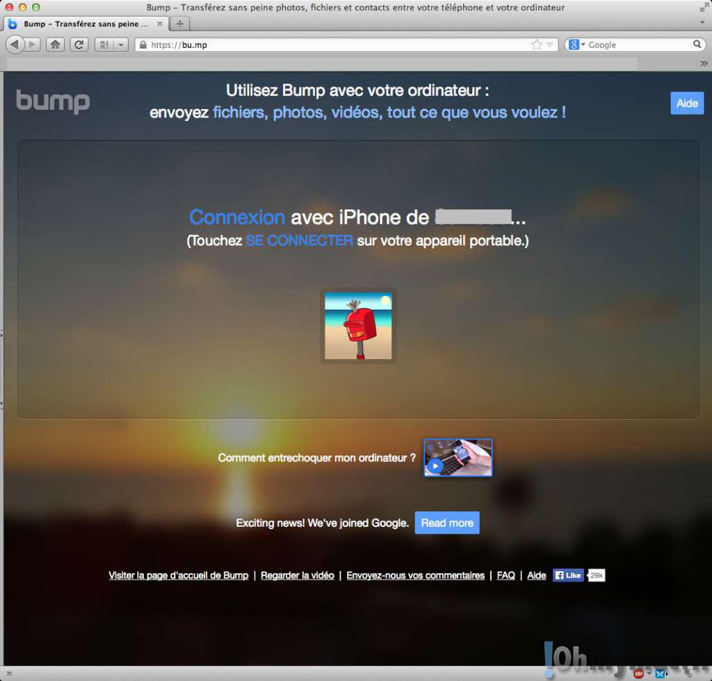 Transférer des images de votre iPhone vers votre Mac ou PC sans fil, rapidement et gratuitement avec Bump