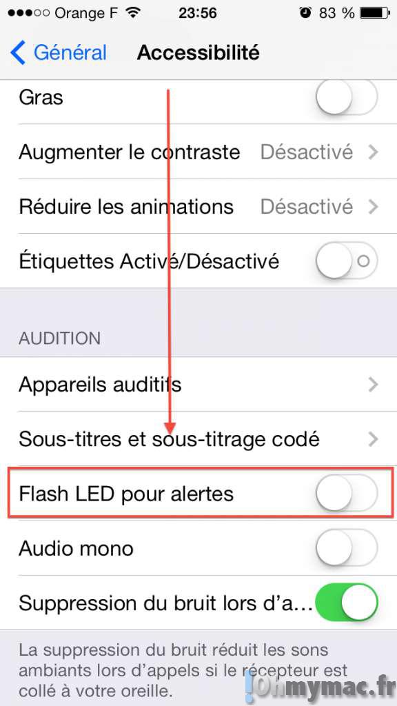 Utiliser le flash LED de votre iPhone comme notification visuelle