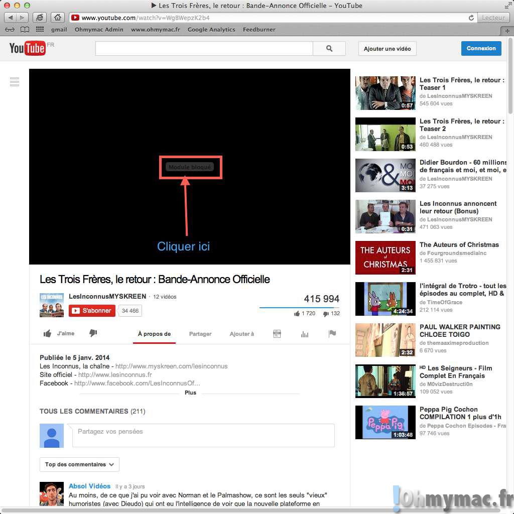 Module bloqué sous Safari Mac lors de la lecture de vidéo (YouTube): comment résoudre le problème ?