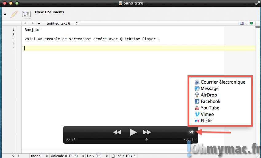 Réaliser un screencast avec Quicktime Player sur son Mac