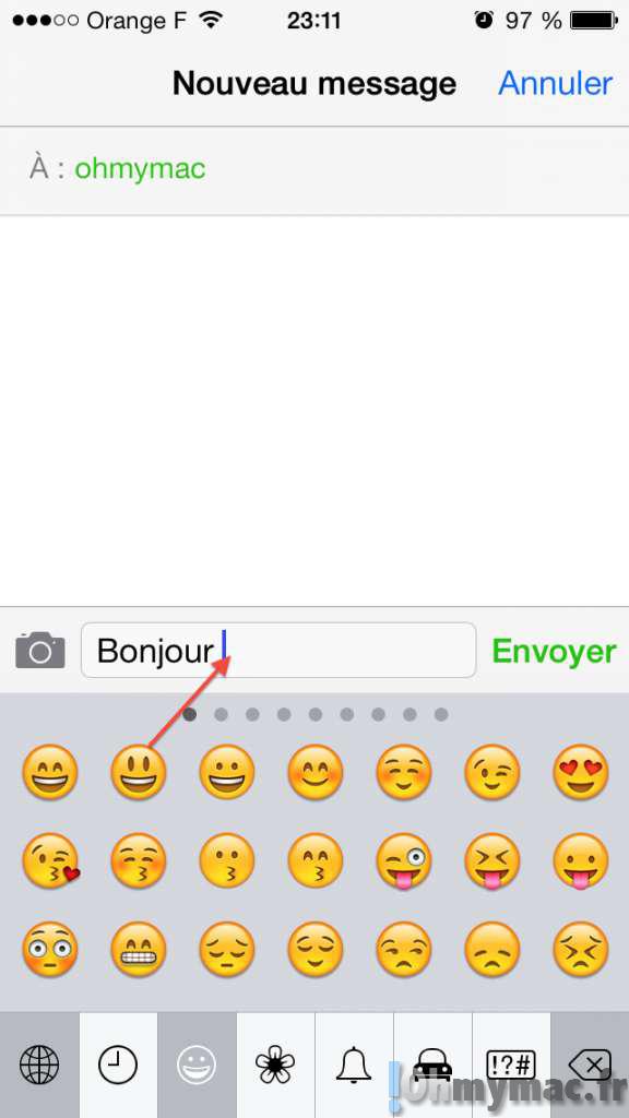 Envoyez des smileys et des icones avec vos SMS, iMessages ou emails grâce au clavier Emoji intégré de l'iPhone et de l'iPad