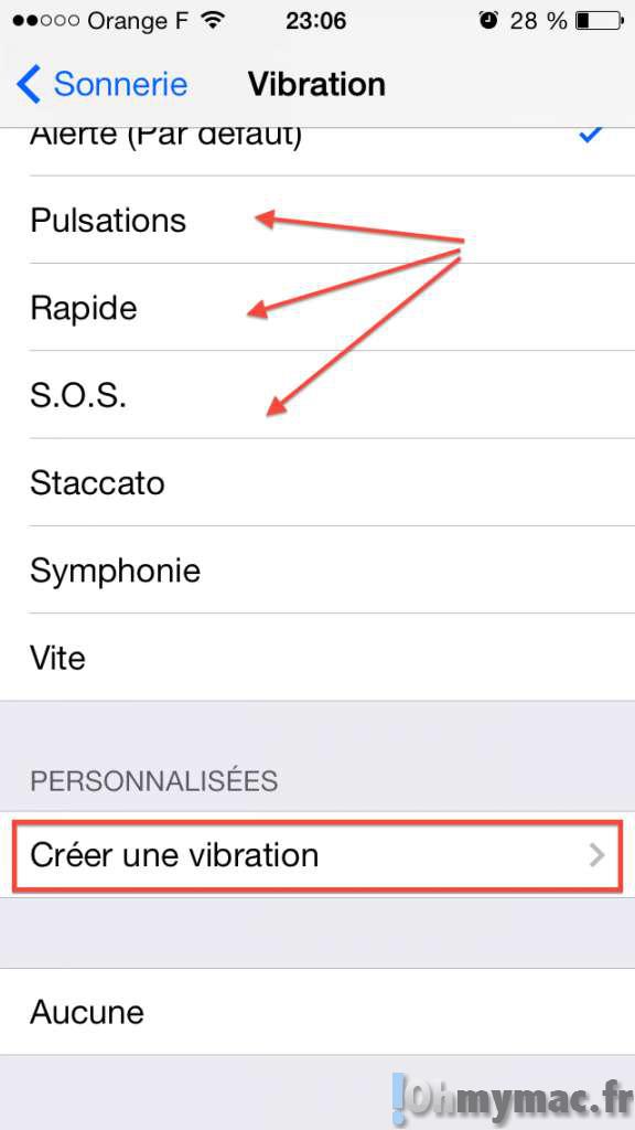 Personnaliser le vibreur de l'iPhone avec votre propre rythme de vibration