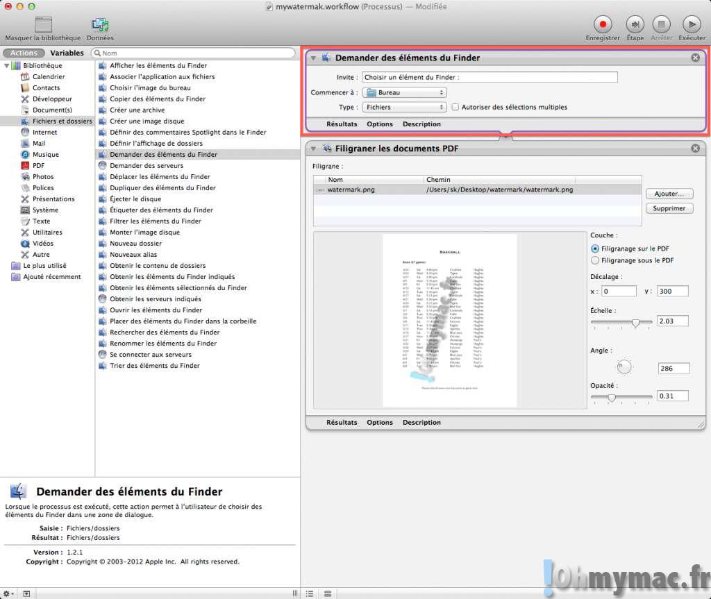 Ajouter un watermark (filigrane) à un document PDF