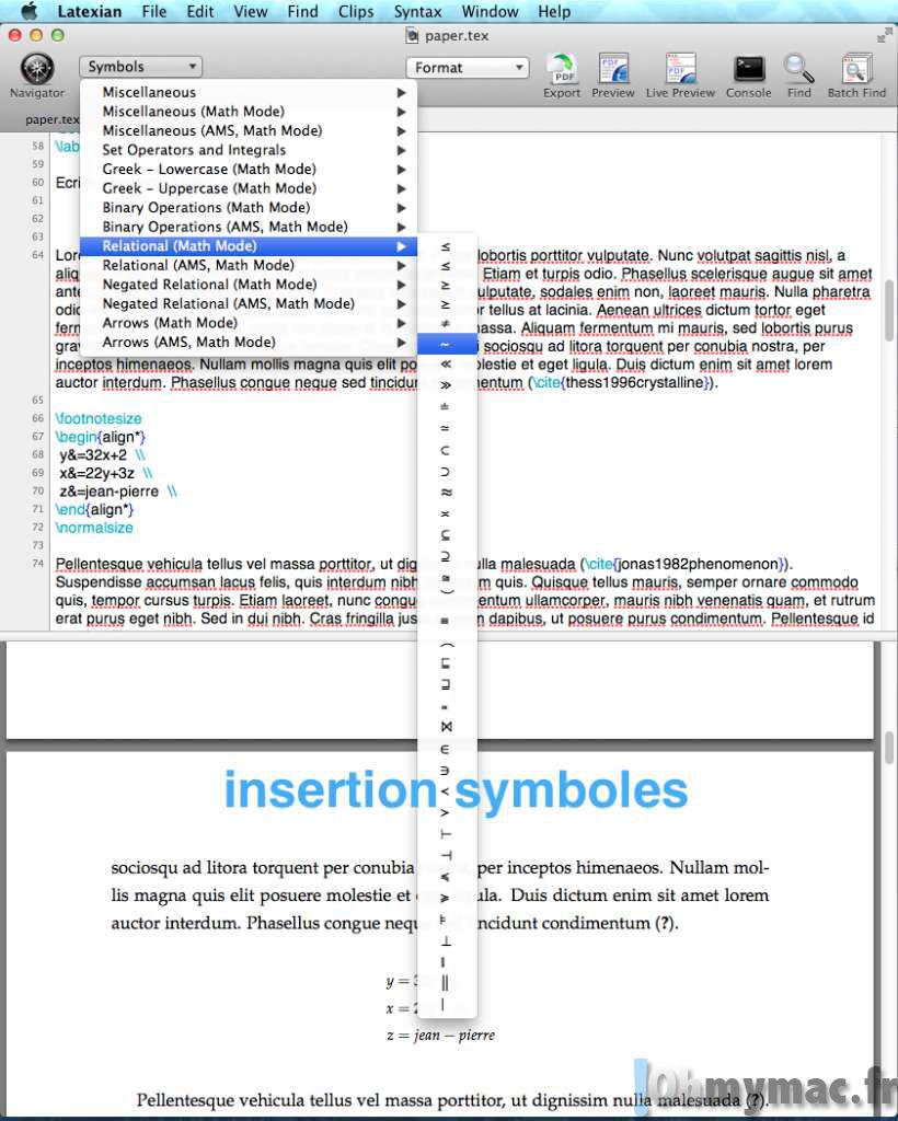 Installer et utiliser LaTeX sur son Mac: tutoriel, exemples illustrés et modèles de document
