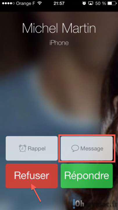 Comment envoyer un message prédéfini quand on ne peut pas répondre à un appel avec son iPhone