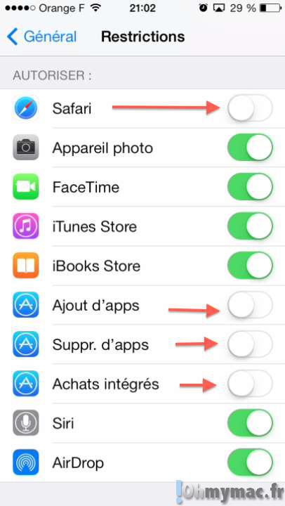 Bloquer les achats in app et utiliser le contrôle parental de votre iPhone ou iPad