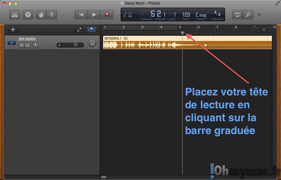 GarageBand: comment découper un fichier audio en plsueurs morceaux ?