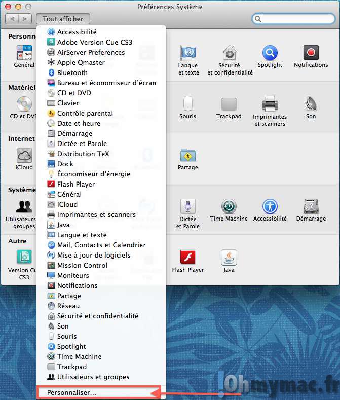 Organiser les Préférences Système du Mac