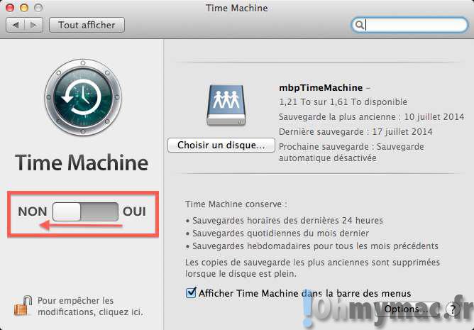 Programmer l'heure et la fréquence des sauvegardes Time Machine sur Mac