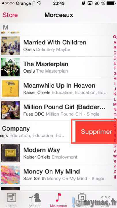 Supprimer une chanson de votre iPhone ou iPad