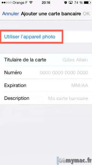 iOS 8: enregistrer une carte bancaire et l'utiliser avec l'auto-remplissage de Safari sur iPhone/iPad