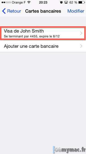 iOS 8: enregistrer une carte bancaire et l'utiliser avec l'auto-remplissage de Safari sur iPhone/iPad