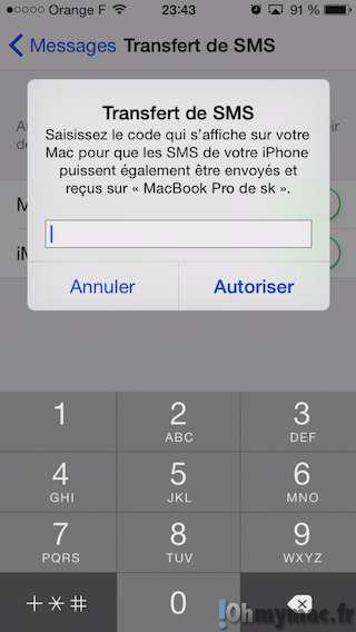 iOS 8 et OS X Yosemite: activer Transfert de SMS et recevez vos SMS sur tous vos appareils
