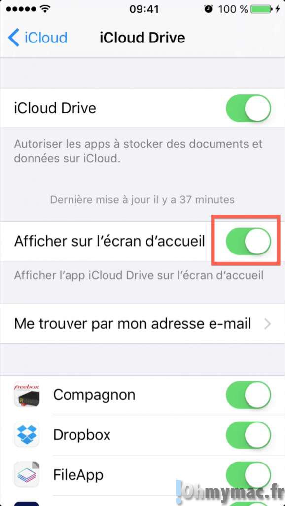 iOS 9: afficher iCloud Drive comme une application sur iPhone/iPad