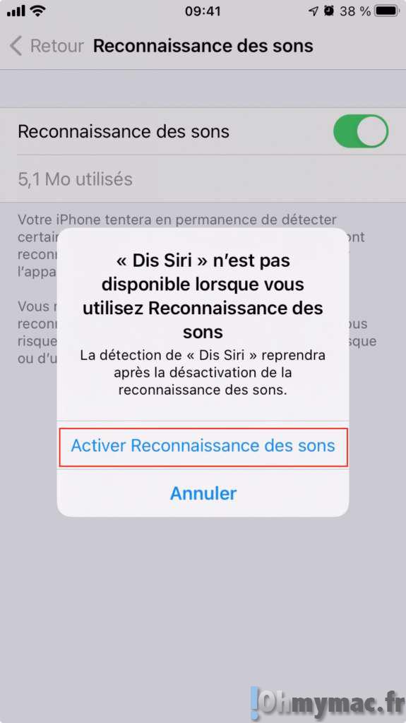reconnaissance des sons: iOS 14: activer et utiliser la reconnaissance des sons